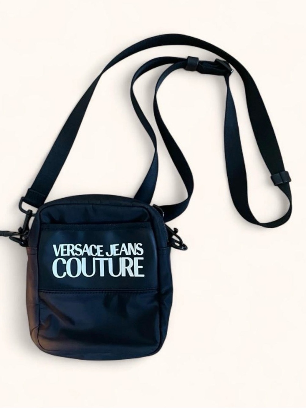 Versace Jeans Couture Black Nylon Messenger Crossbody